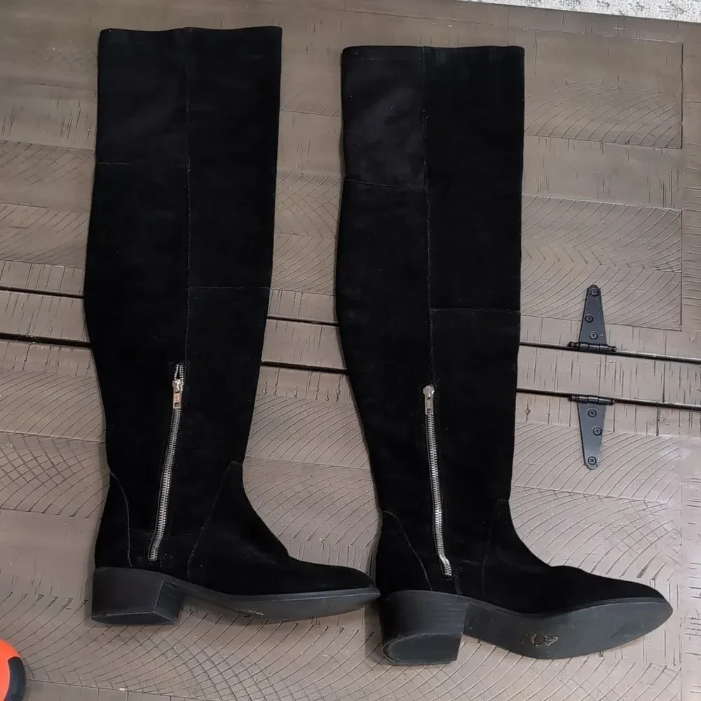 Free People Everly Black Thigh High Boots Womens Size 38